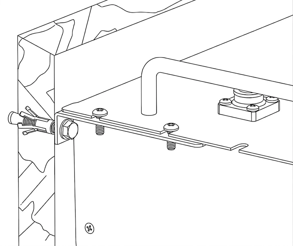 Wall fixing bracket installation diagram